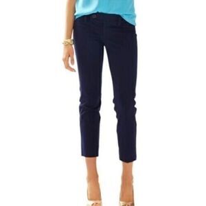 Lilly Pulitzer Women's Palm Beach Fit Cropped‎ Capri Pants Navy Blue Size 2